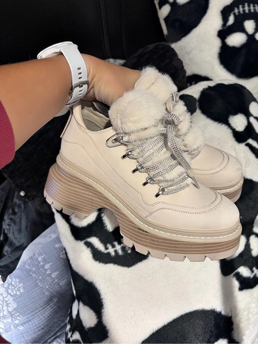 Michael Kors Cream Platform Sneakers
